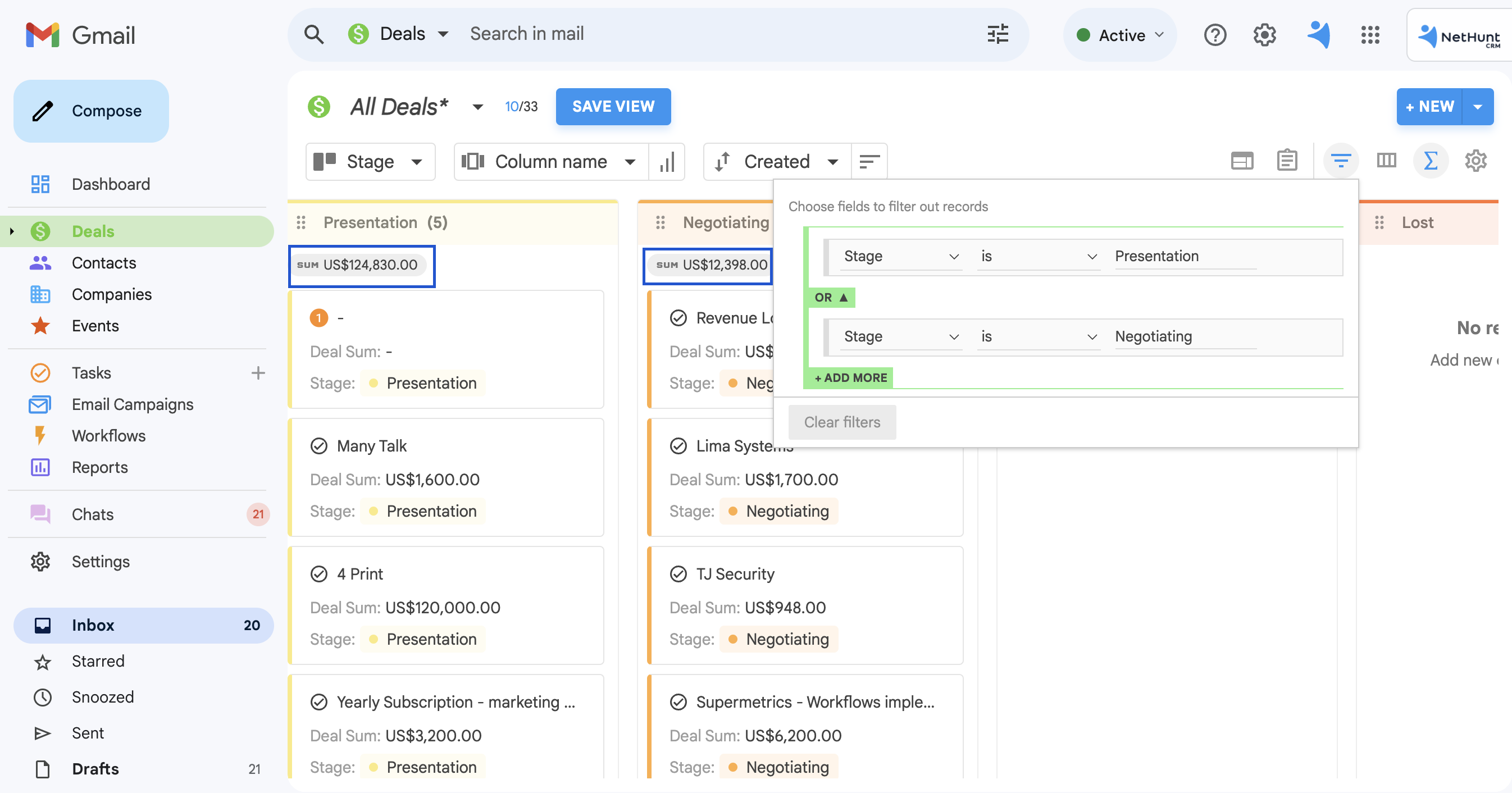 NetHunt CRM tapsd